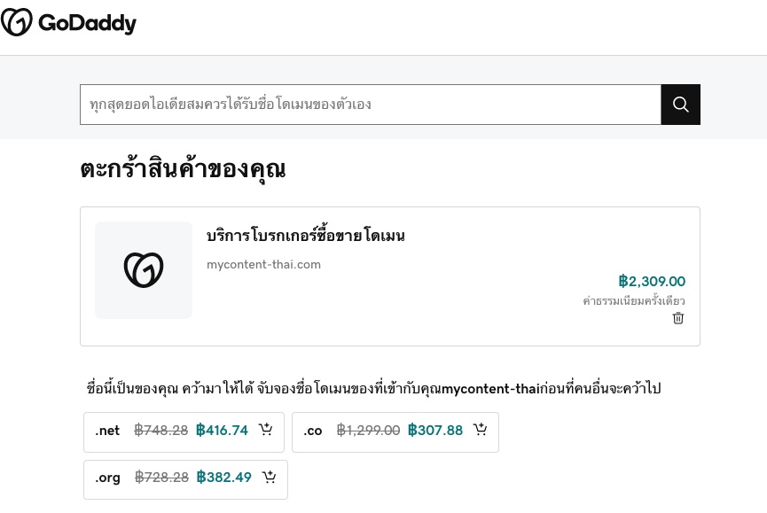 GoDaddy จดโดเมน
