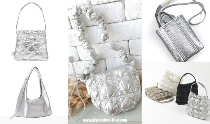 20 กระเป๋าสีเงินเมทัลลิค (Silver Bag) เทรนด์แต่งตัวมาแรง 2024