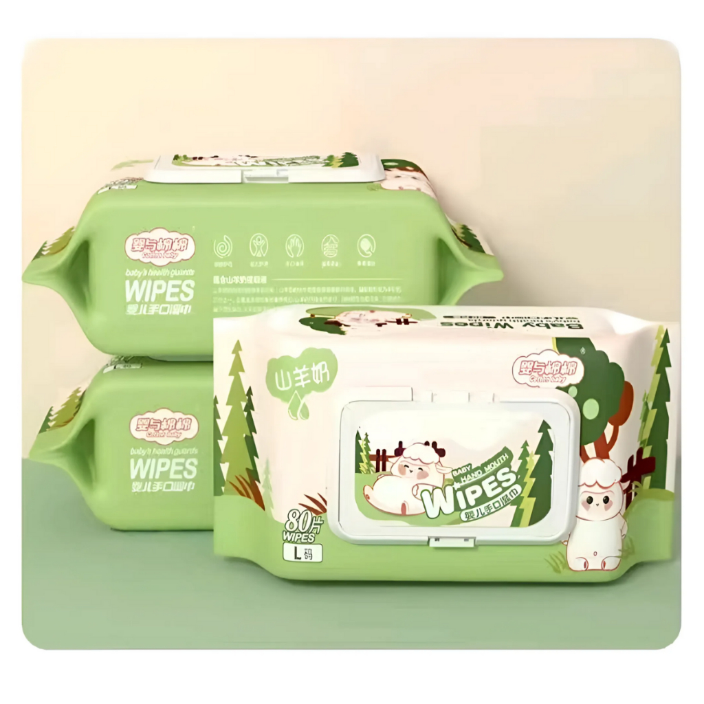 ทิชชู่เปียกแกะเขียว BABY HAND MOUTH WIPES  