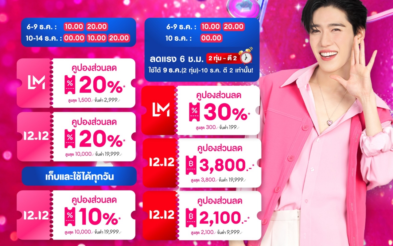 Lazada 12.12 มีโค้ดส่วนลดอะไรบ้าง?