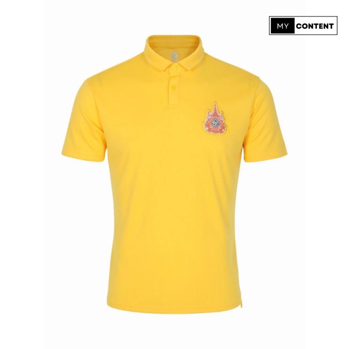 WARRIX เสื้อโปโล สีเหลือง พร้อมตราสัญลักษณ์ วปร
