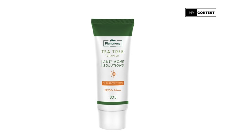 ครีมกันแดดผู้ชายยี่ห้อไหนดี : Plantnery Tea Tree Sunscreen Acne Oil Control SPF50+ PA++++