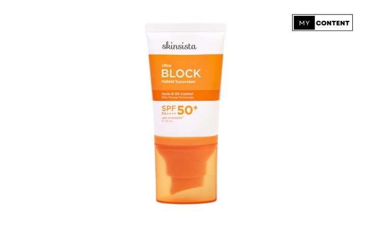 10 ครีมกันแดดออร์แกนิค ยี่ห้อไหนดี : Skinsista Ultra Block Hybrid Sunscreen SPF50+ PA++++