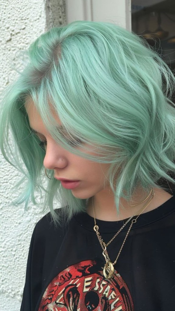 ผมสีเขียวเฉด Pastel Green