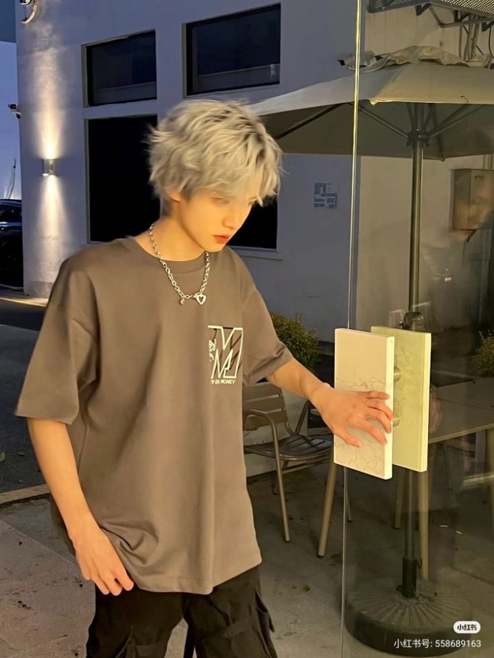 สีผมหน้าสว่าง ผู้ชาย : เงินไทเทเนียม Titanium Silver