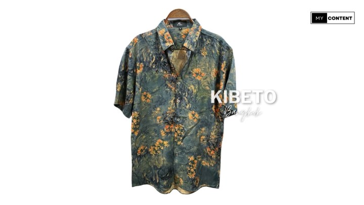 เสื้อฮาวาย ลายวินเทจ ผ้าสปันเรยอน ผู้ชาย