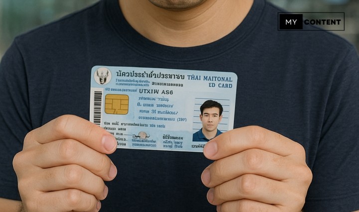 ทำภาพขนาด 1280x720 เป็นบรรยากาศคนถ่ายรูปทำบัตรประชาชน