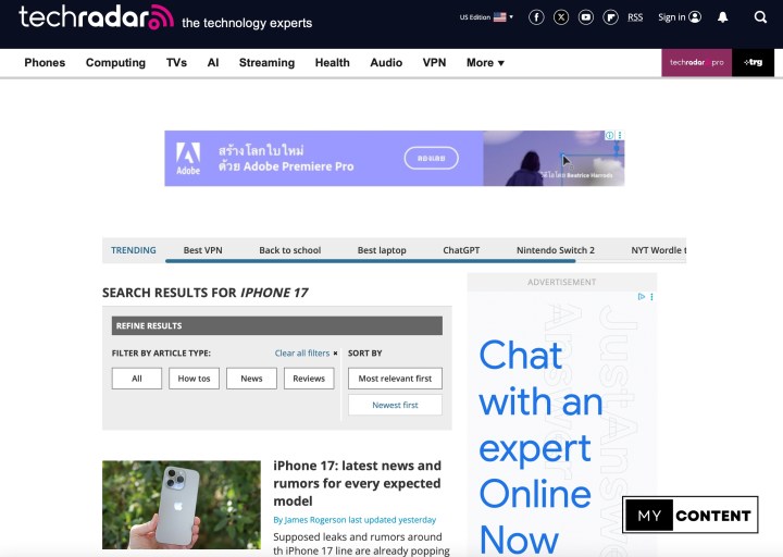 เว็บไซต์ TechRadar