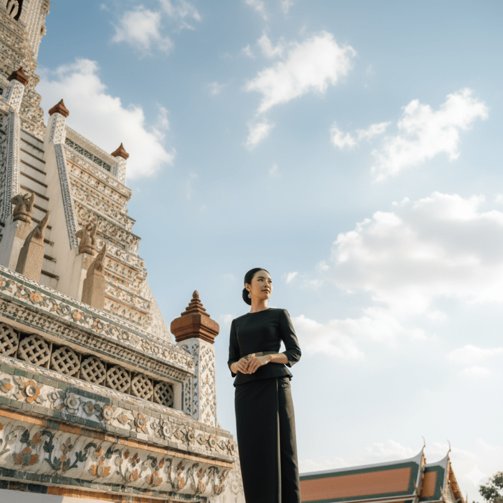 Prompt สวมชุดไทย ฉากวัดอรุณ