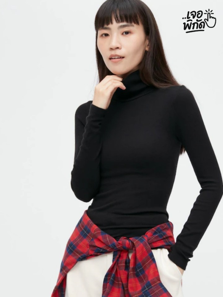 Uniqlo Heattech Seamless Ribbed T-Shirt บางเบา และมีเท็กซ์เจอร์สวย